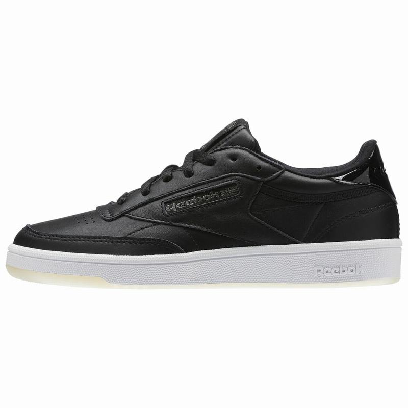 Tenisi Reebok Club C 85 Melted Metals Dama Negrii/Albi Romania MZ4794JB